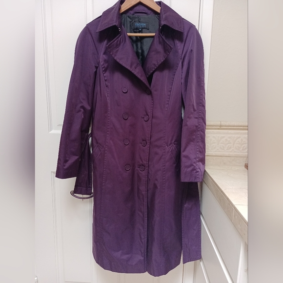 Escada purple trench coat size 34 small - Picture 2 of 5
